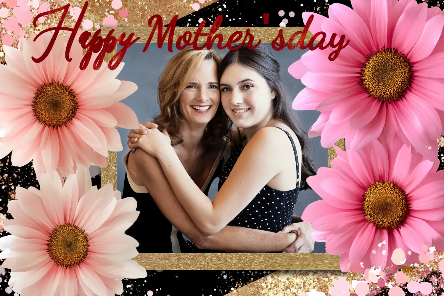 Mother's Day Backdrop Glittering Pink Blossom Custom Backdrop CSH3-117