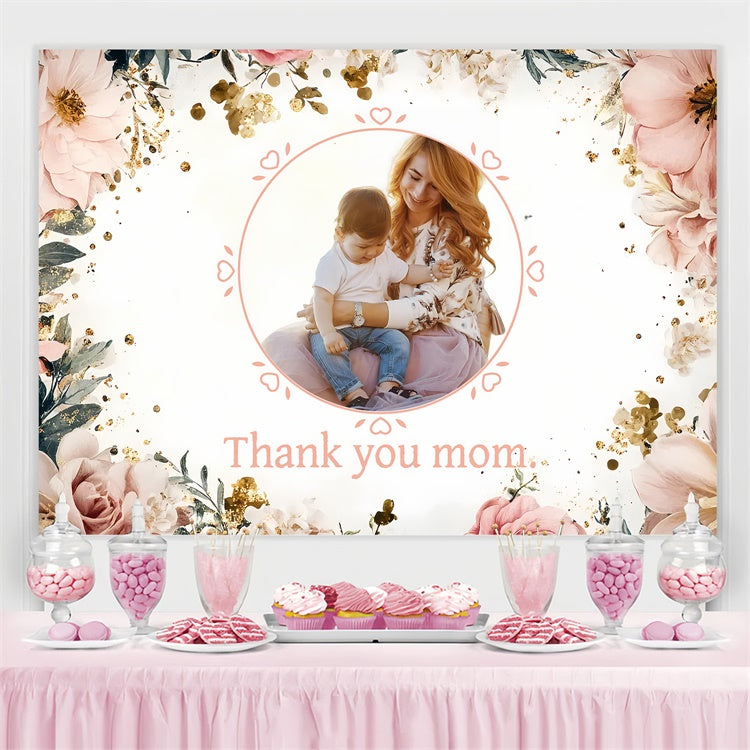Mothers Day Backdrops Vintage Ivory Floral Customized Backdrop CSH3-118