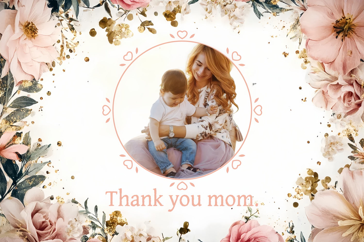 Mothers Day Backdrops Vintage Ivory Floral Customized Backdrop CSH3-118