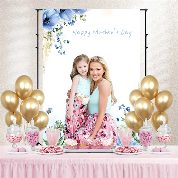 Backdrop For Mothers Day Soft Blue Blossom Personalized Backdrop CSH3-120