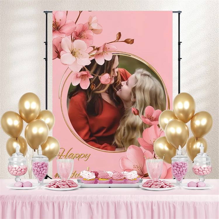 Mothers Day Backdrop Gentle Pink Floral Personalized Backdrop CSH3-128