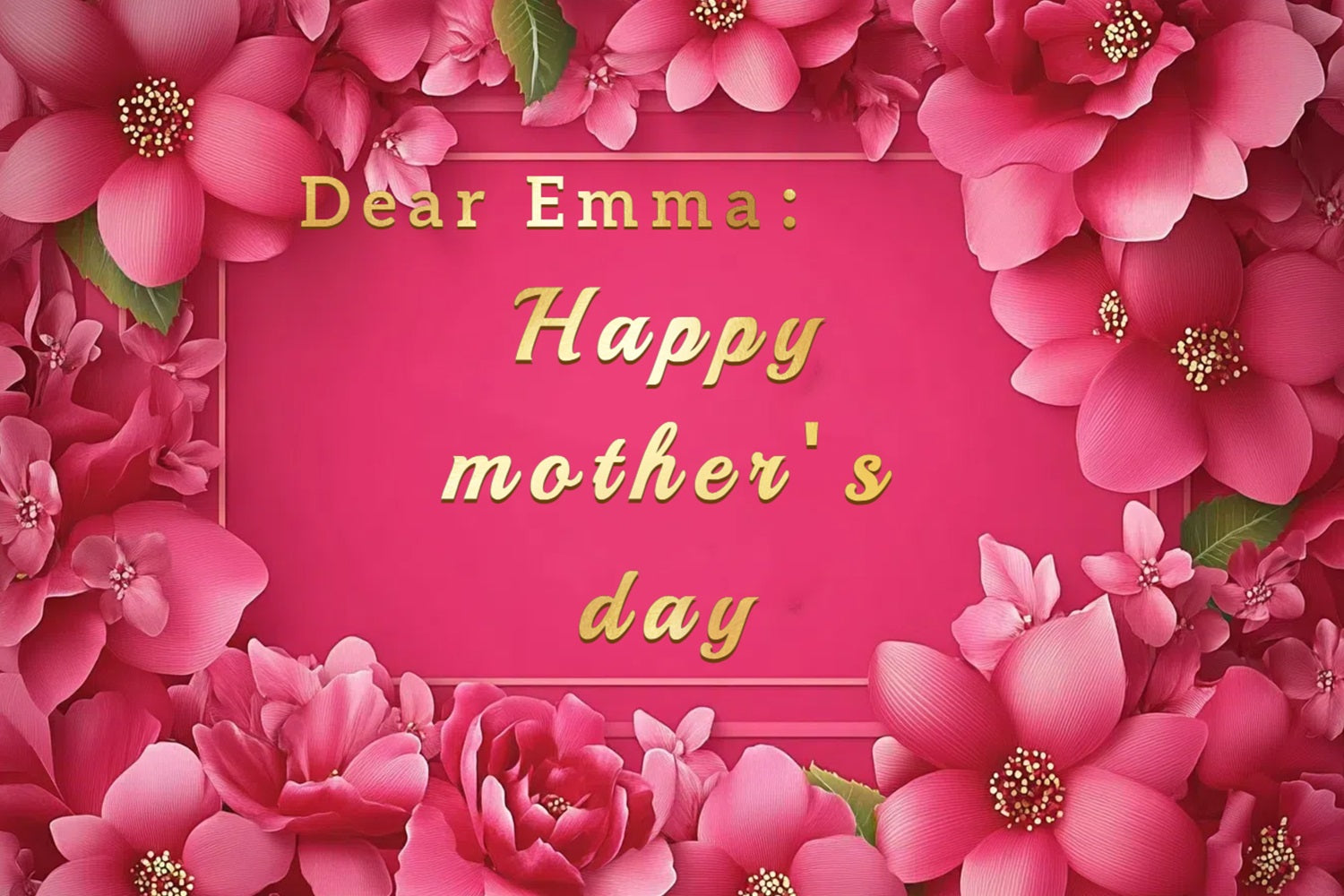 Mothers Day Backdrop Luxurious Pink Floral Personalized Backdrop CSH3-132