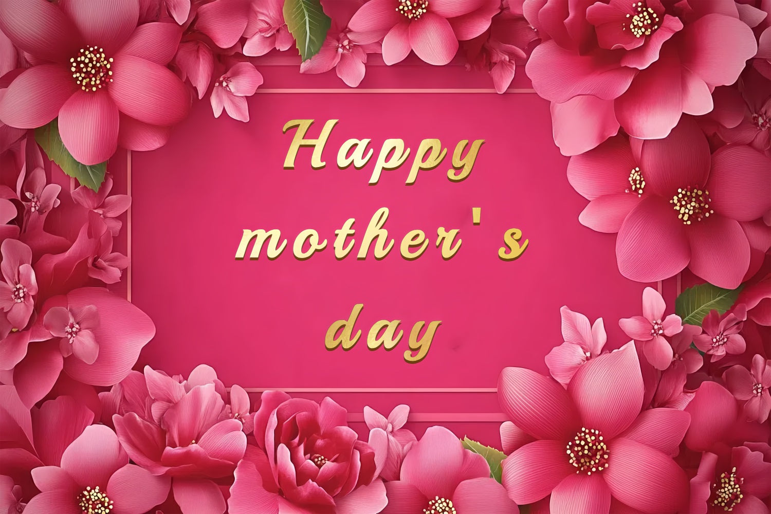 Mothers Day Backdrop Luxurious Pink Floral Personalized Backdrop CSH3-132