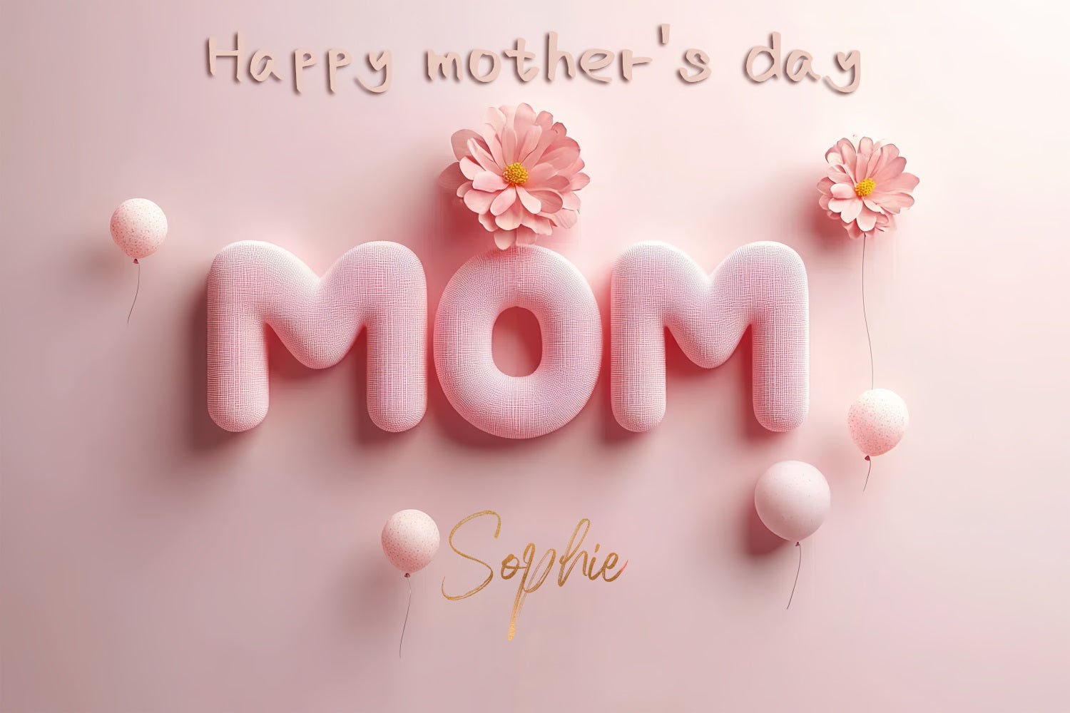 Mother's Day Backdrops Pink Balloon Celebration Custom Backdrop CSH3-134