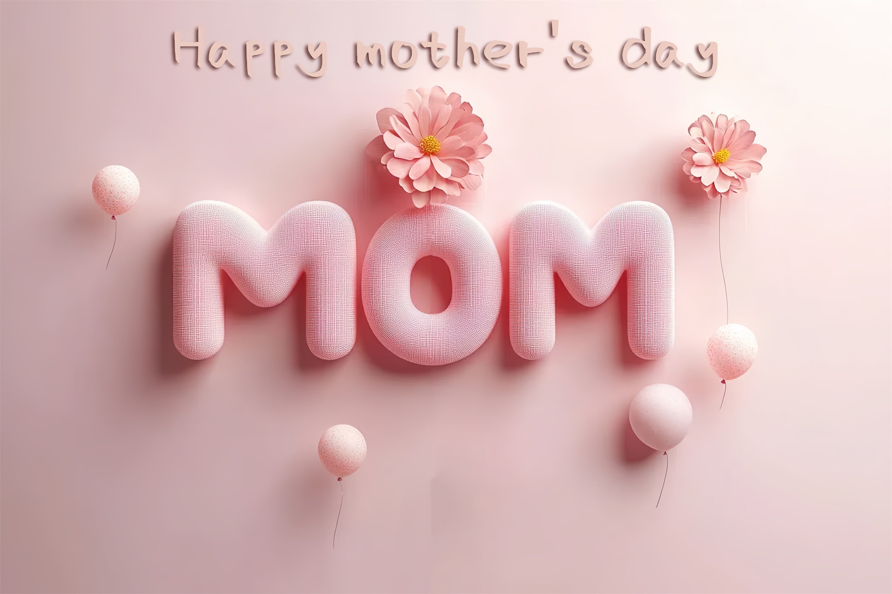 Mother's Day Backdrops Pink Balloon Celebration Custom Backdrop CSH3-134
