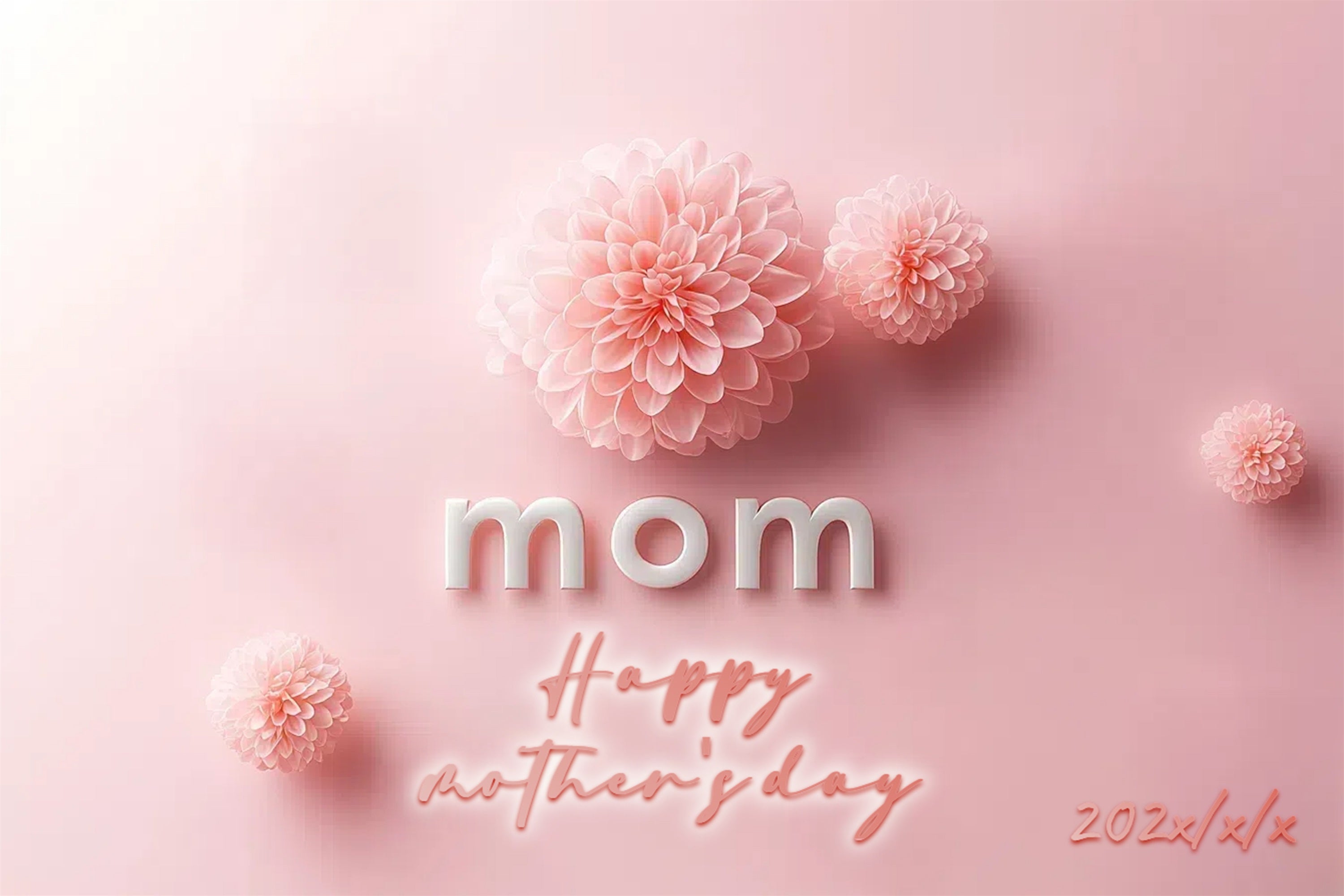Mothers Day Photo Backdrop Blush Bloom Mom Customized Backdrop CSH3-135