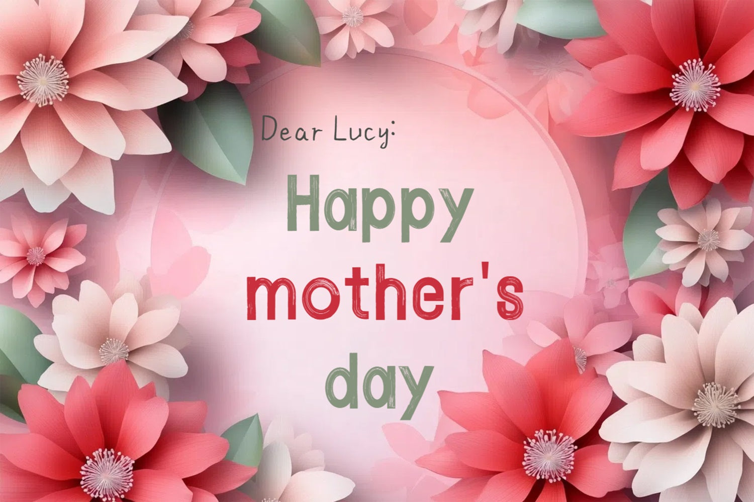Backdrops For Mother's Day Floral Joy Personalised Backdrop CSH3-137