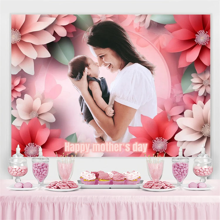 Mother's Day Backdrop Ideas Blush Floral Love Customized Backdrop CSH3-146