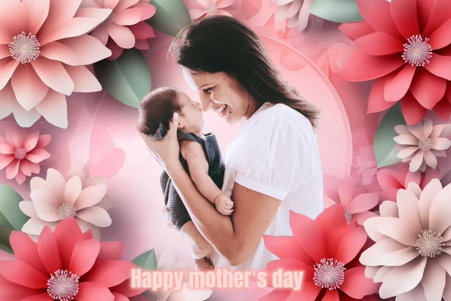 Mother's Day Backdrop Ideas Blush Floral Love Customized Backdrop CSH3-146