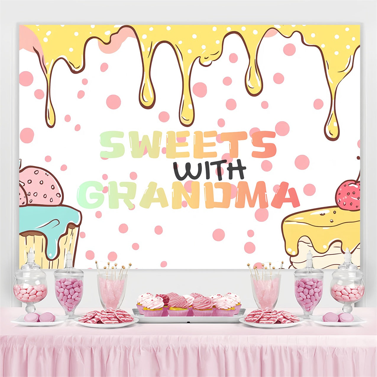Backdrops For Mother's Day Cakes Hugs Celebration Personalised Backdrop CSH3-154