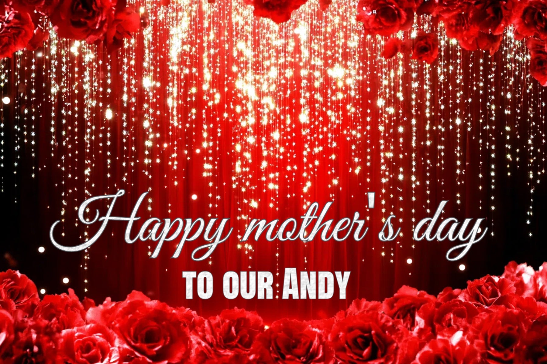 Backdrops For Mothers Day Red Sparkling Rose Customized Backdrop CSH3-157