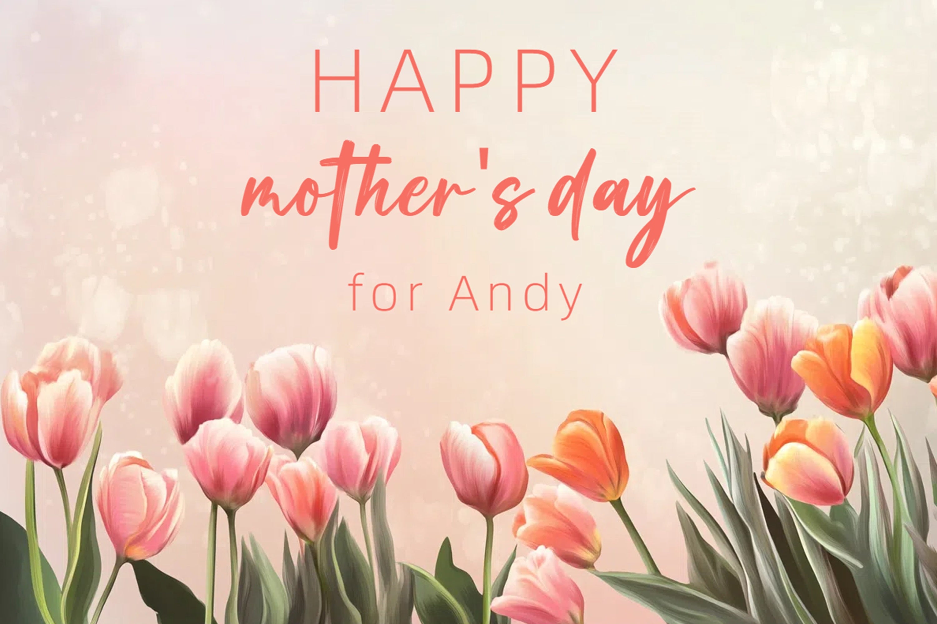 Mother's Day Photo Backdrop Pastel Tulips Personalised Backdrop CSH3-162