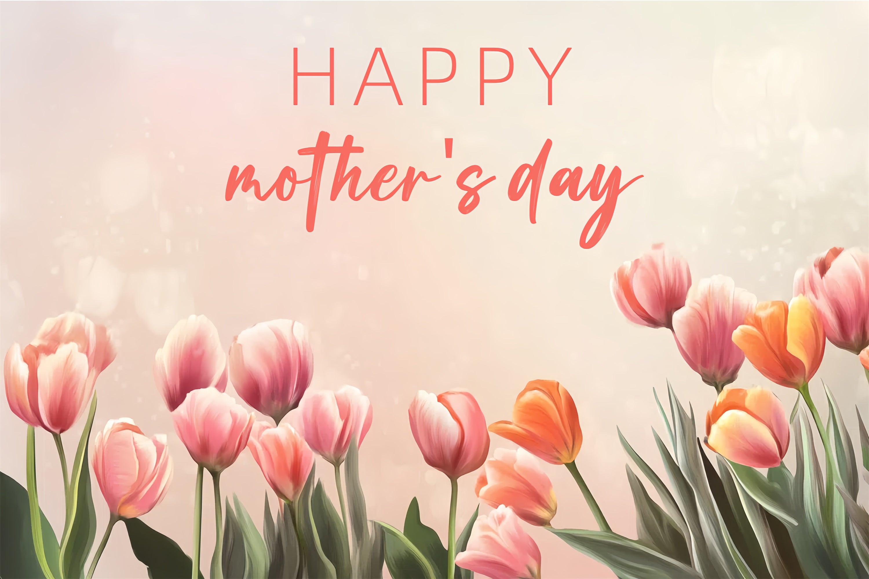 Mother's Day Photo Backdrop Pastel Tulips Personalised Backdrop CSH3-162