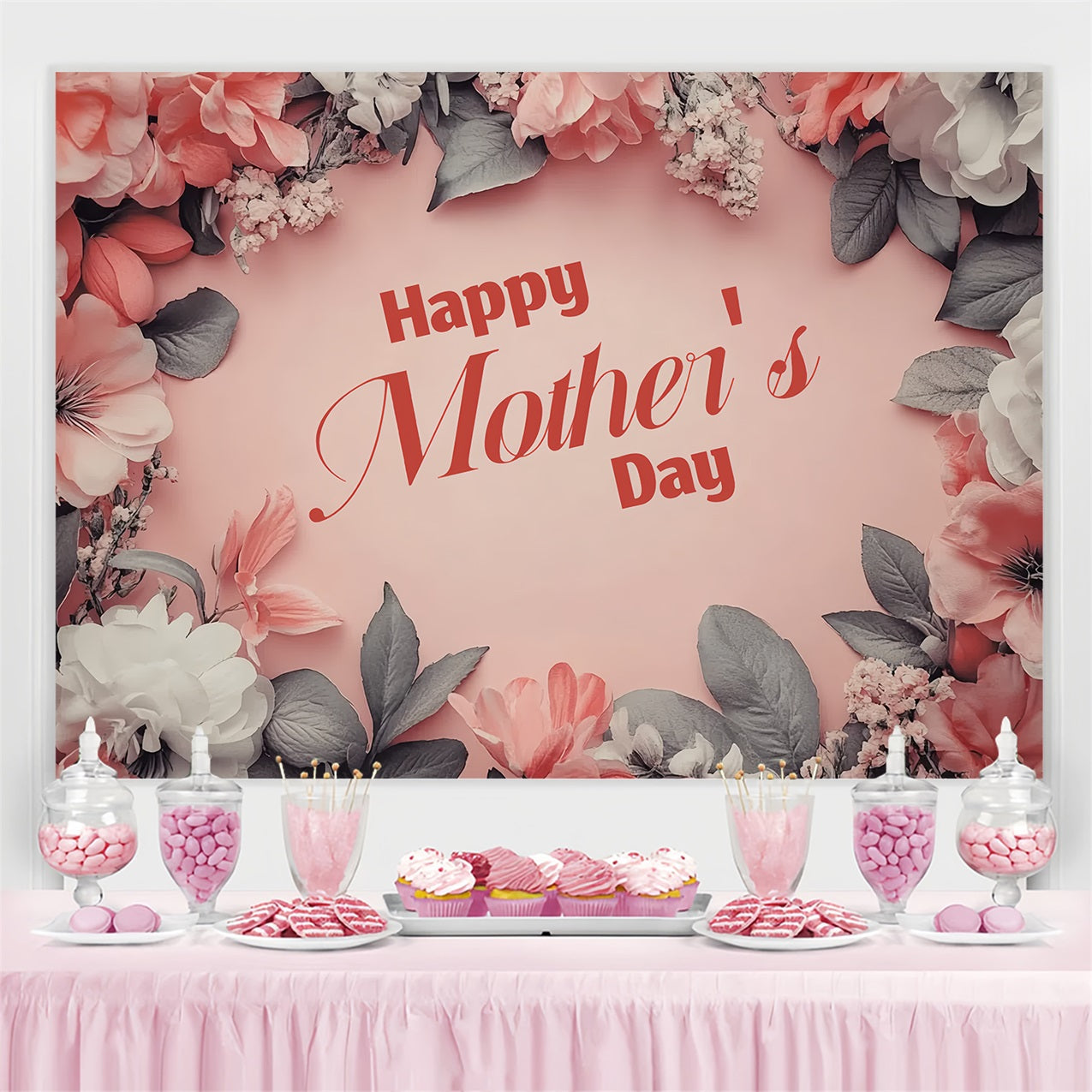 Mother's Day Photography Backdrops Floral Beauty Personalised Backdrop CSH3-166