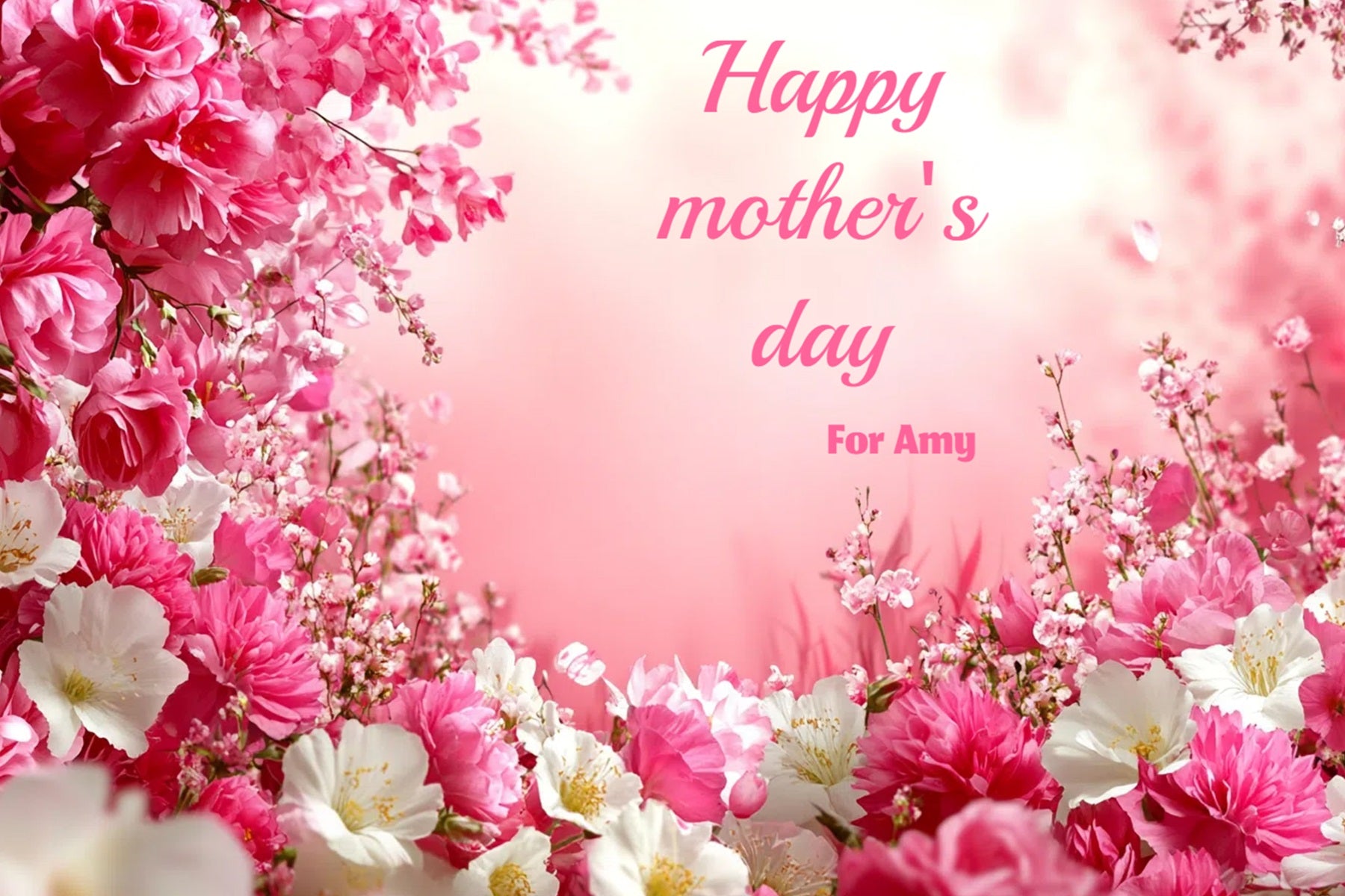 Mothers Day Photo Backdrop Blush Floral Wonderland Personalized Backdrop CSH3-167