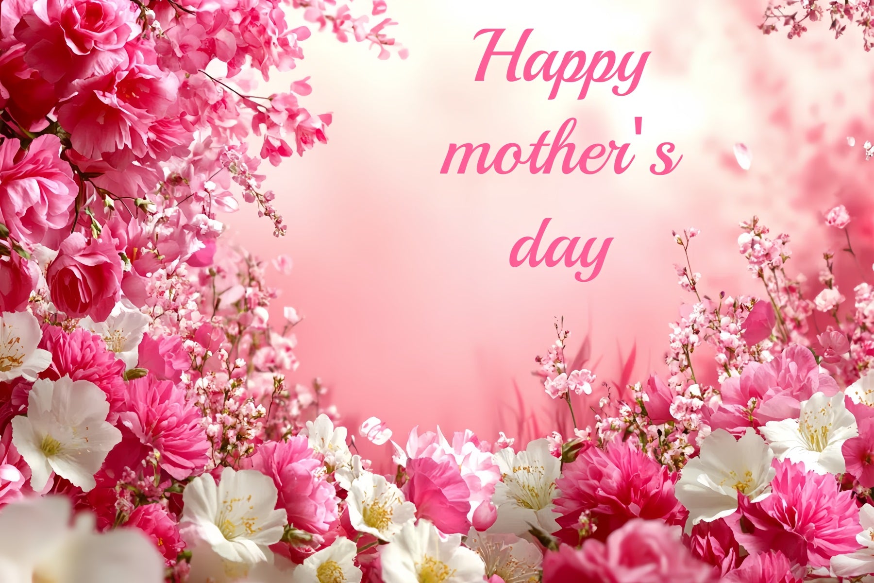 Mothers Day Photo Backdrop Blush Floral Wonderland Personalized Backdrop CSH3-167