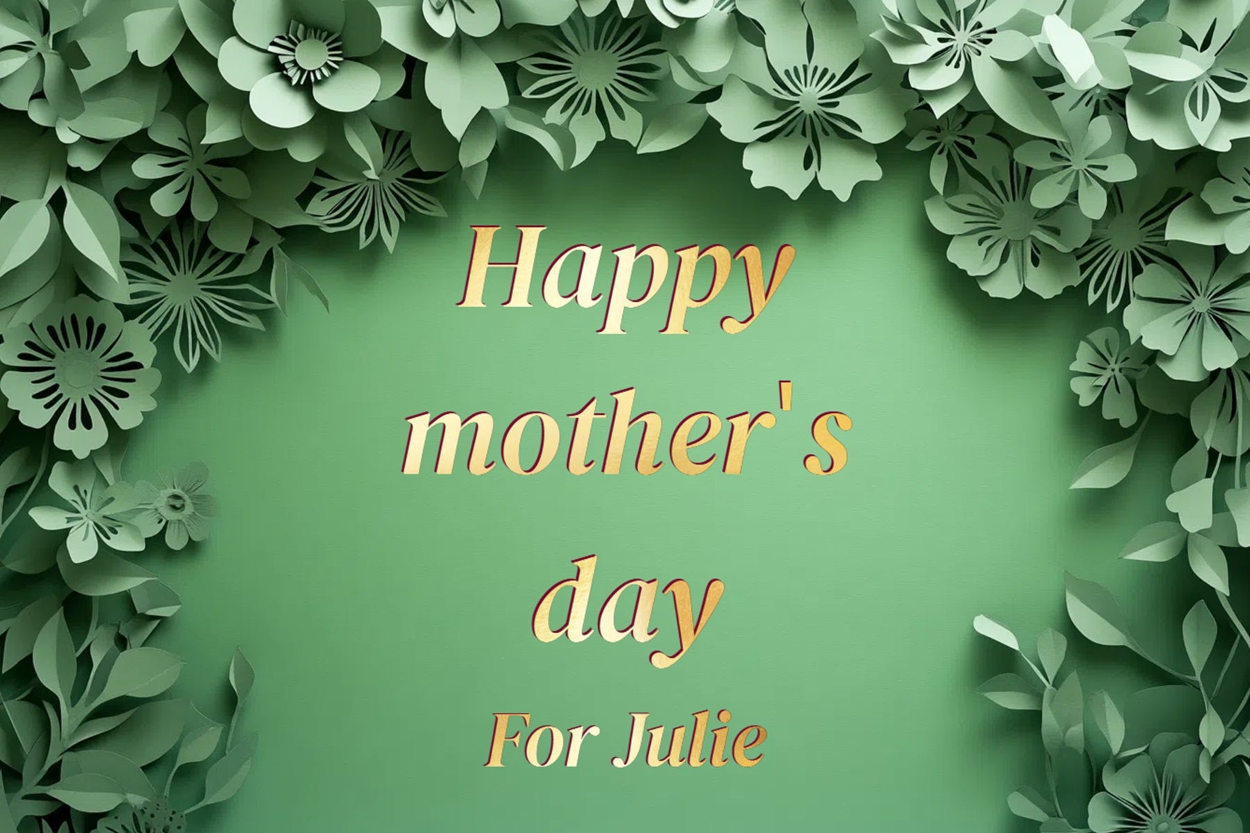 Mothers Day Backdrop Green Floral Customized Backdrop CSH3-169