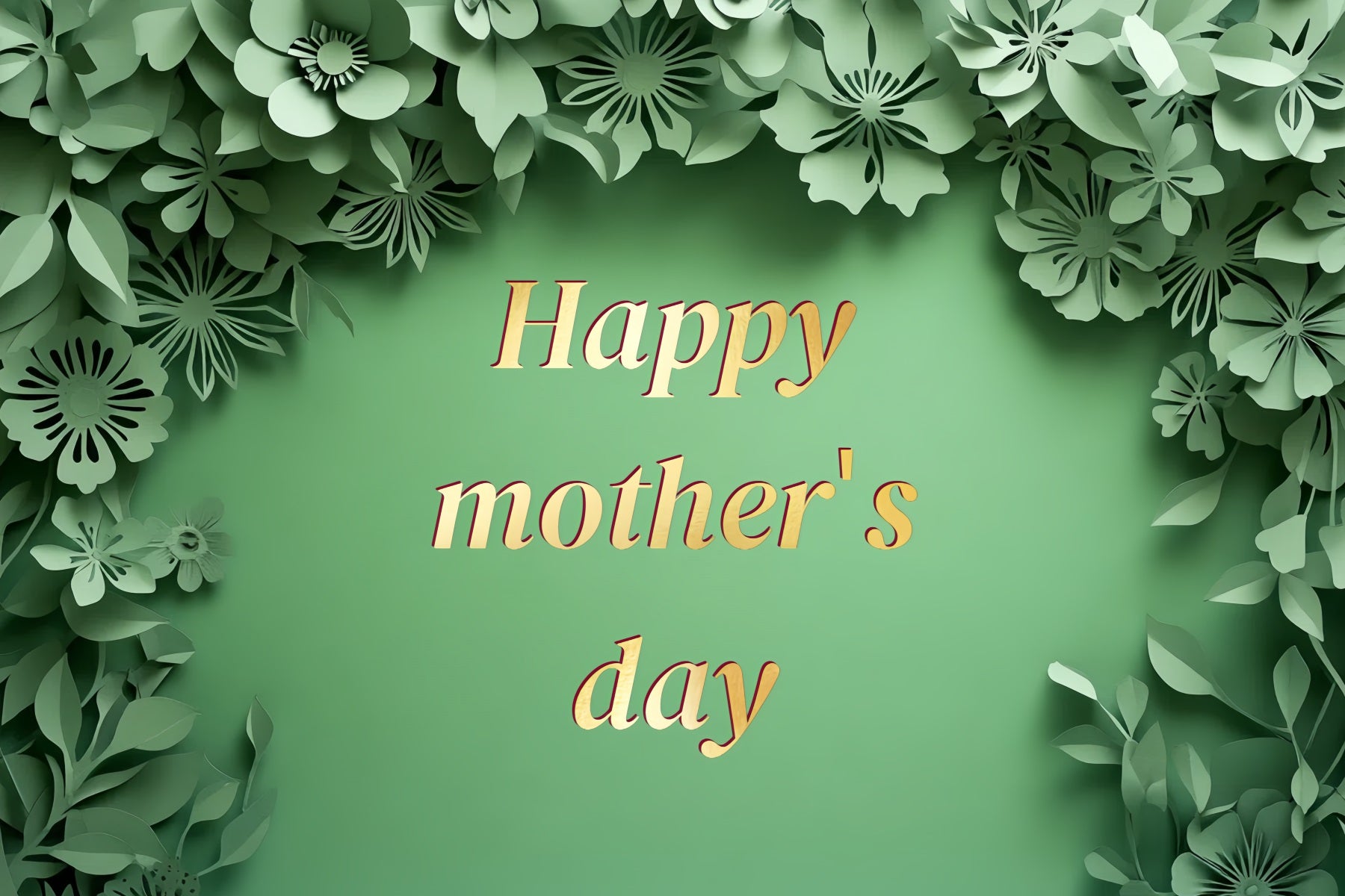 Mothers Day Backdrop Green Floral Customized Backdrop CSH3-169