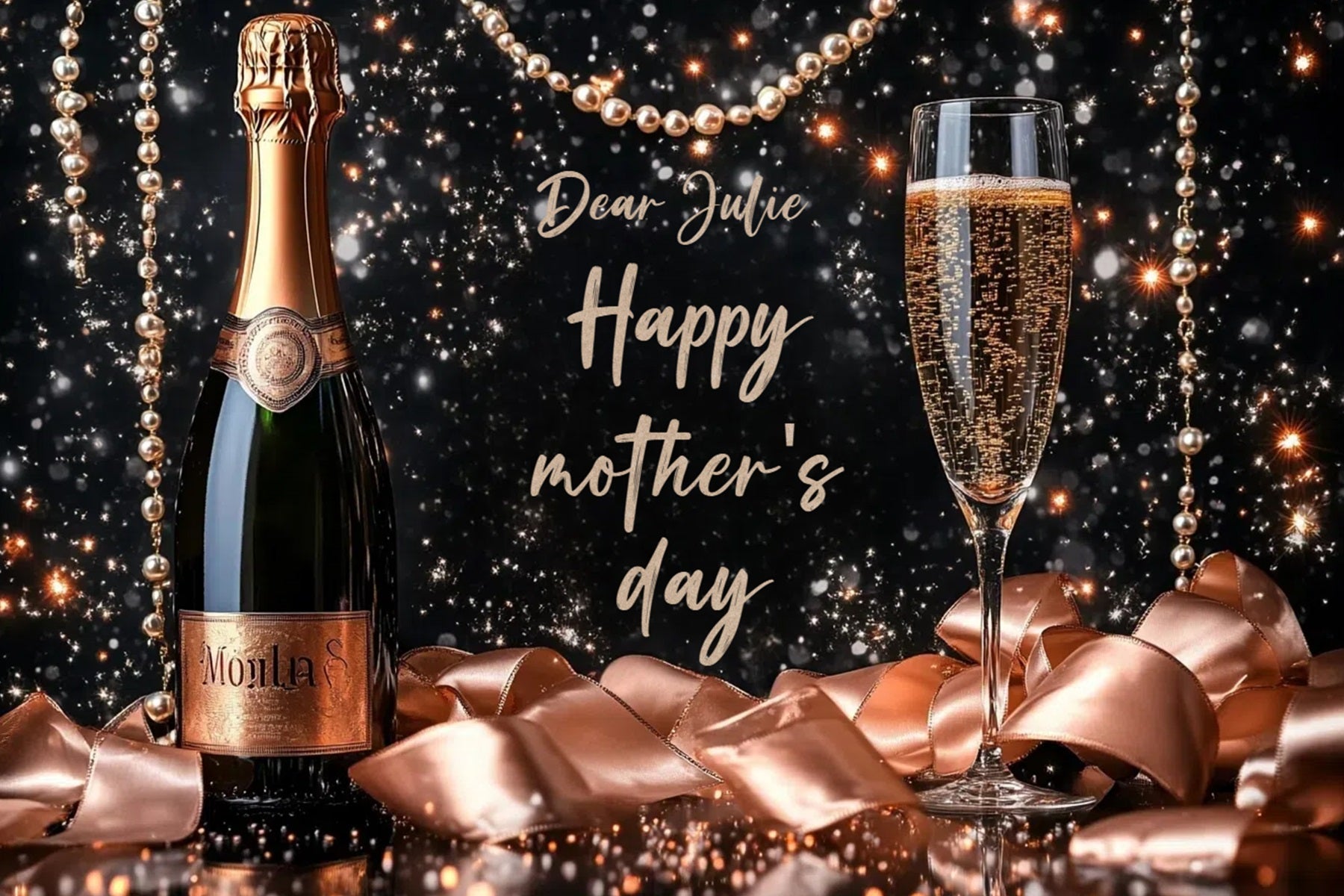 Mothers Day Backdrops Sparkling Champagne Party Personalized Backdrop CSH3-175
