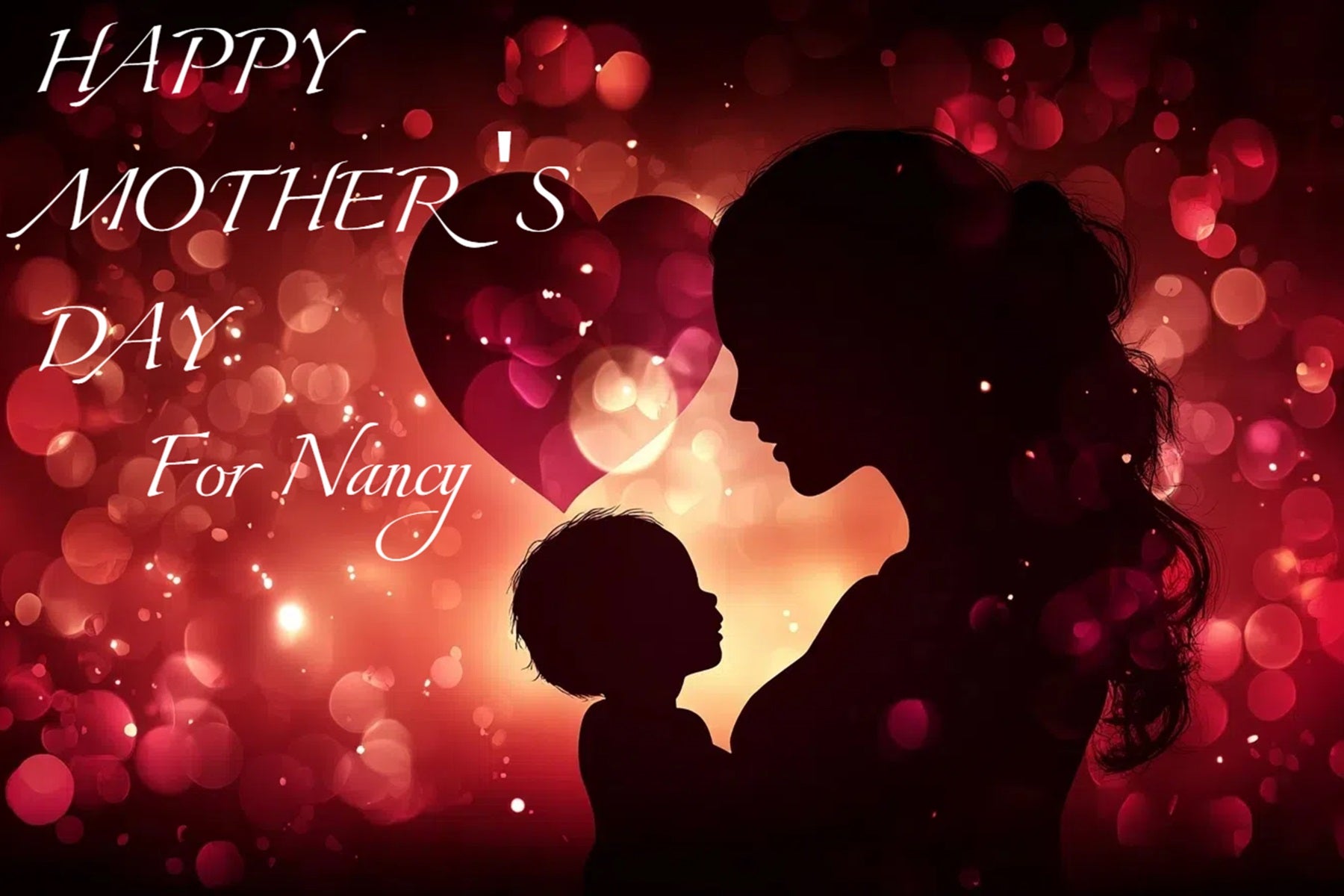 Mothers Day Backdrop Ideas Glowing Red Heart Customized Backdrop CSH3-181