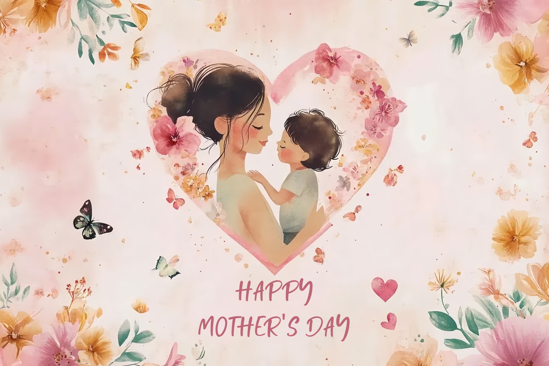 Mother's Day Photo Backdrop Gentle Love Embrace Personalized Backdrop CSH3-192