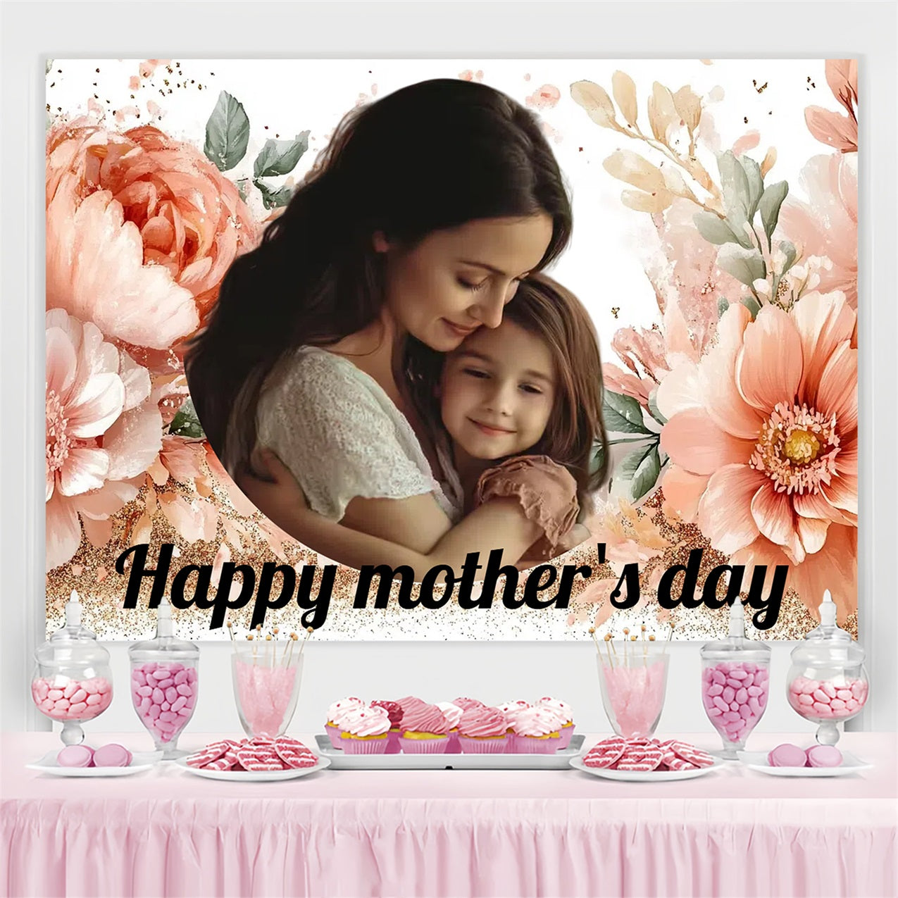 Mothers Day Backdrops Floral Love Customized Backdrop CSH3-195