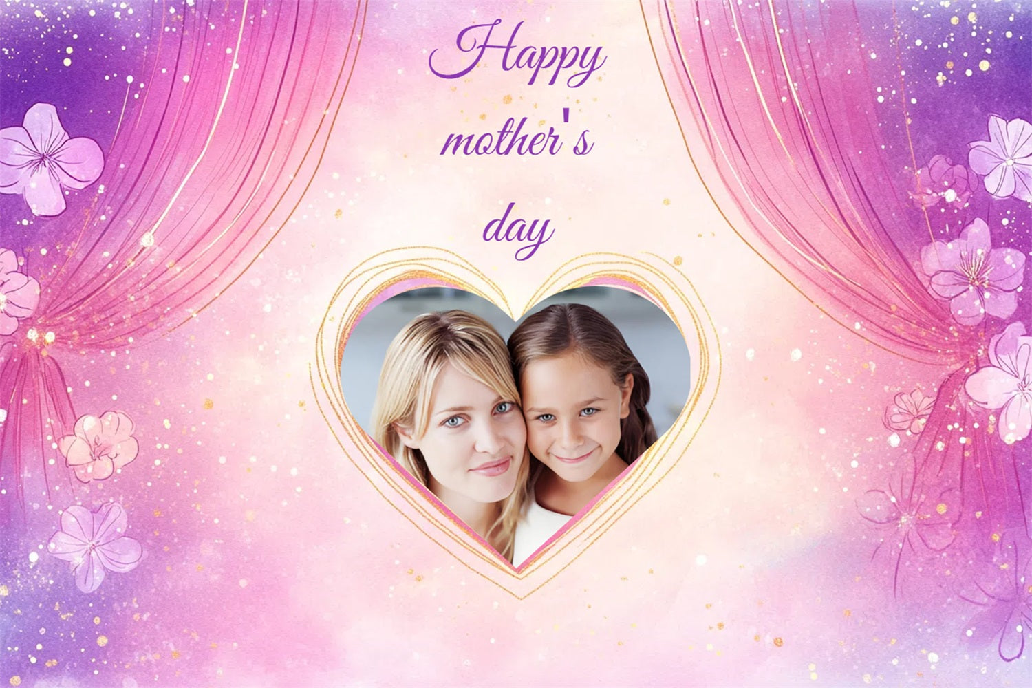 Backdrops For Mother's Day Pastel Dream Heart Personalized Backdrop CSH3-197