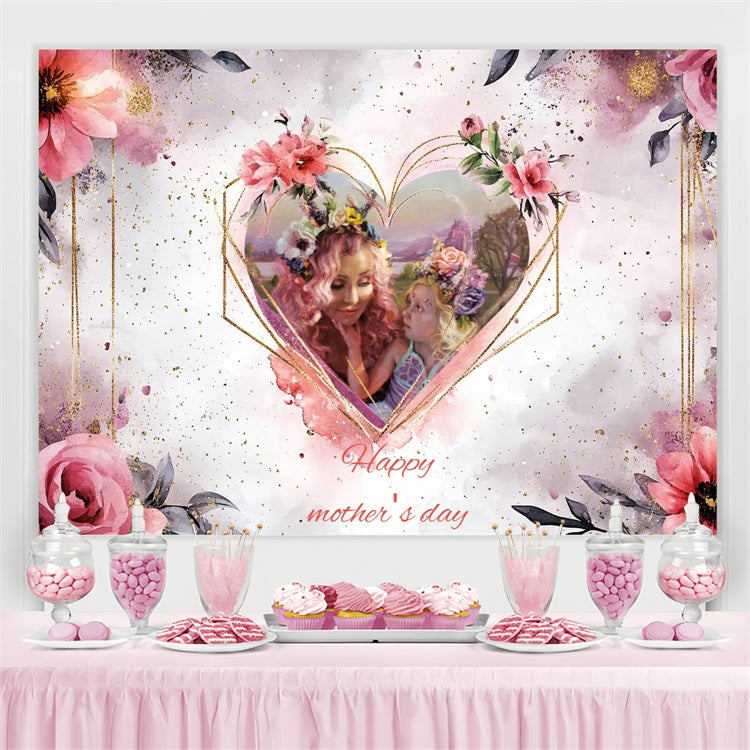 Mothers Day Photo Backdrop Vintage Watercolor Floral Custom Backdrop CSH3-198