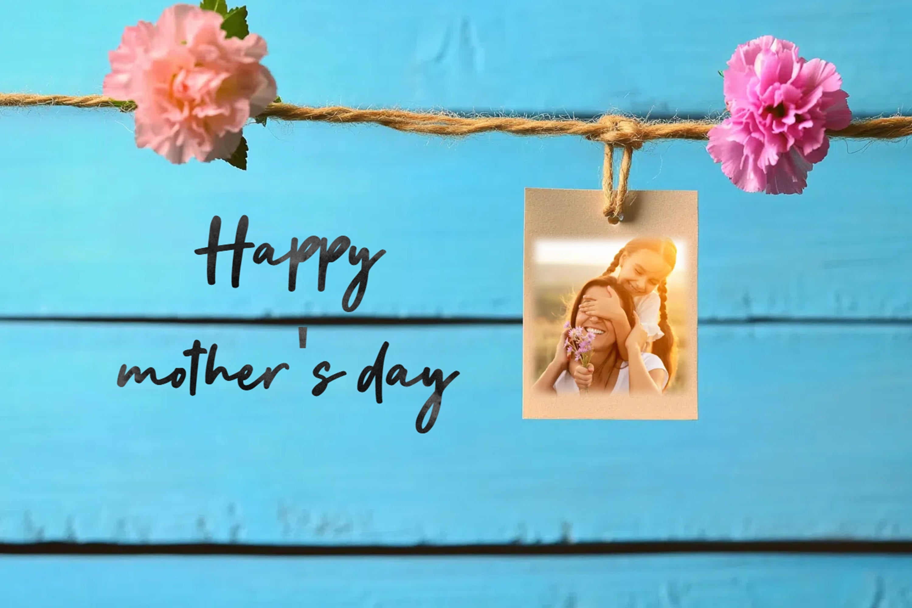Mothers Day Backdrop Carnation Hanging Photo Personalised Backdrop CSH3-200