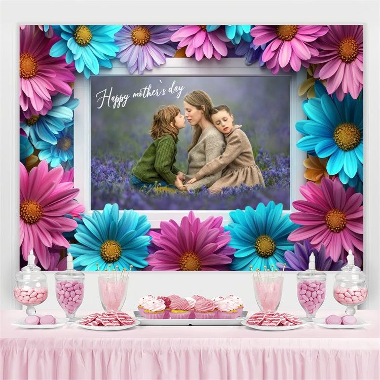 Backdrops For Mother's Day Floral Border Personalized Backdrop CSH3-201