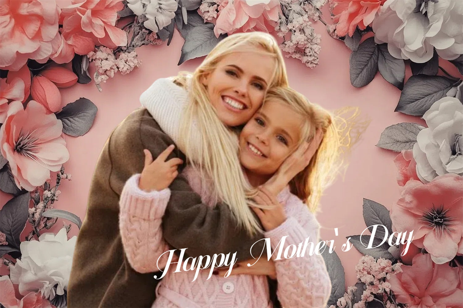 Backdrop For Mothers Day Vintage Floral Embrace Personalized Backdrop CSH3-205