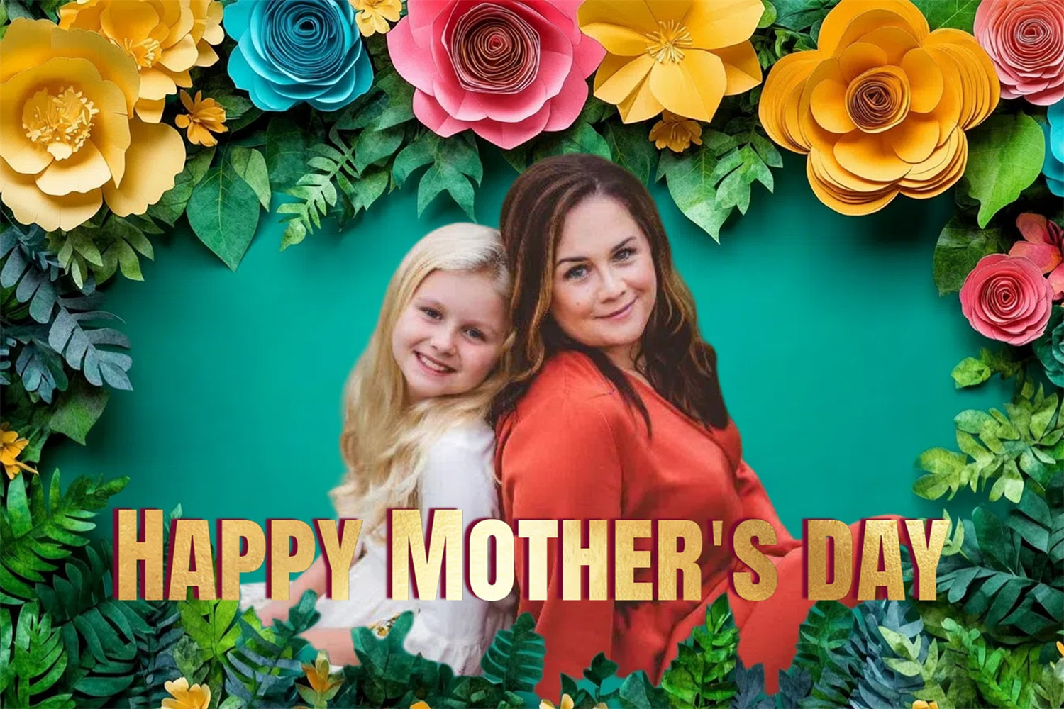 Happy Mother's Day Backdrop Tropical Paradise Customized Backdrop CSH3-207