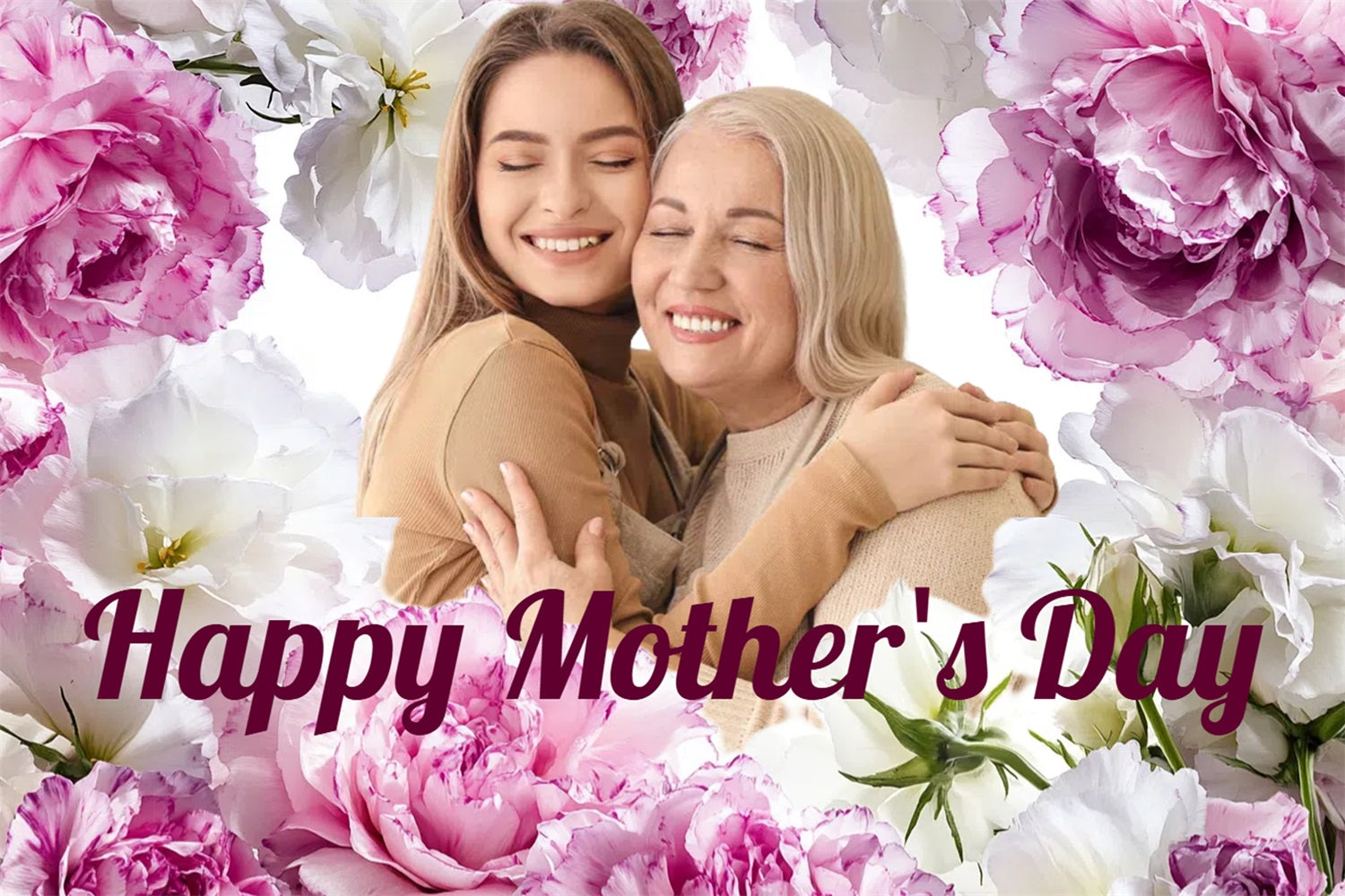 Backdrop Mothers Day Serene Floral Personalized Backdrop CSH3-209