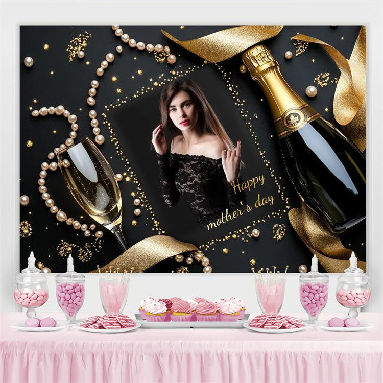 Mother Day Backdrop Pearl Champagne Customized Backdrop CSH3-211