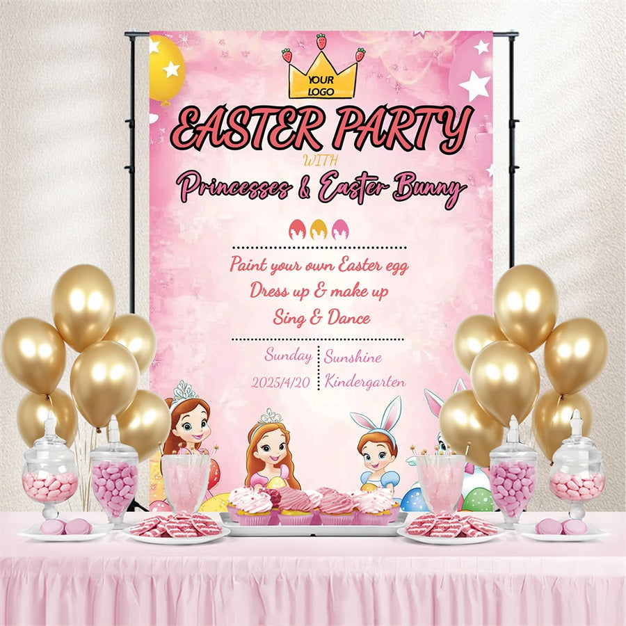 Easter Backdrop Princess Bunny Celebration Custom Backdrop CSH3-216