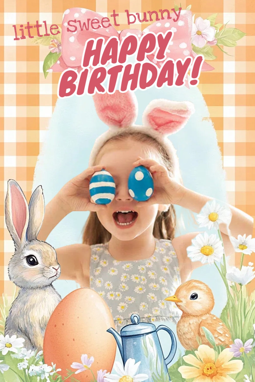 Easter Backdrop Ideas Birthday Bunny Celebration Personalised Backdrop CSH3-219