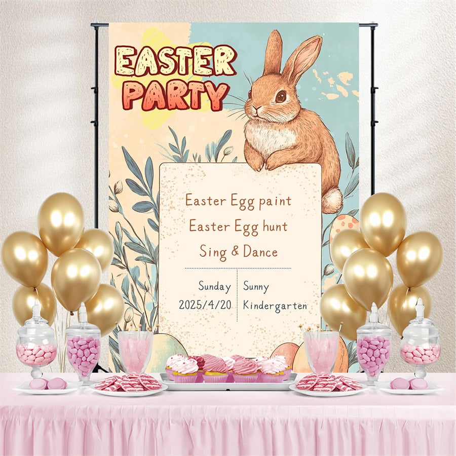 Easter Bunny Backdrop Bunny Egg Party Custom Backdrop CSH3-220
