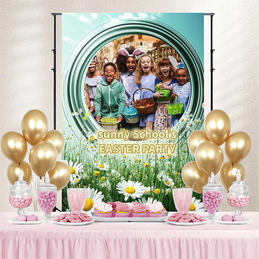 Easter Photo Backdrops Spring Meadow Egg Hunt Customized Backdrop CSH3-222