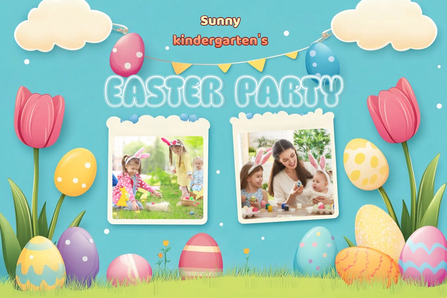 Easter Photo Backdrop Ideas Egg Adventure Custom Backdrop CSH3-224