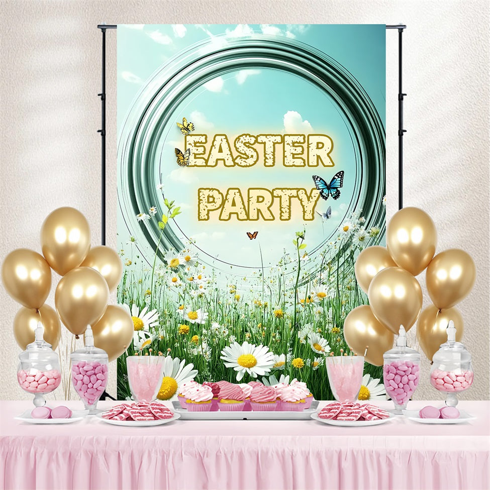 Backdrop Easter Blue Sky Daisies Customized Backdrop CSH3-229
