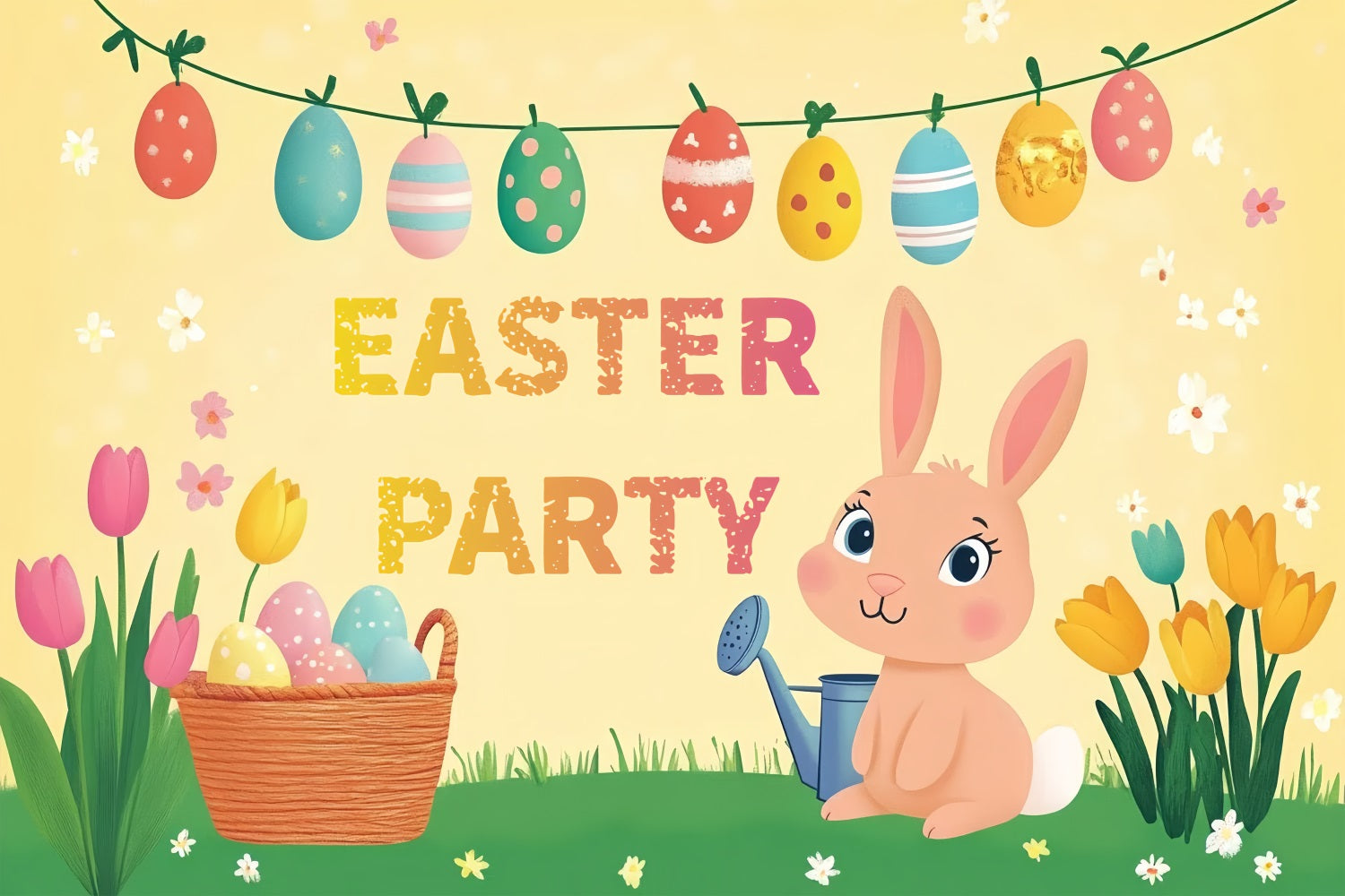 Easter Egg Backdrop Bunny Egg Hunt Personalised Backdrop CSH3-234