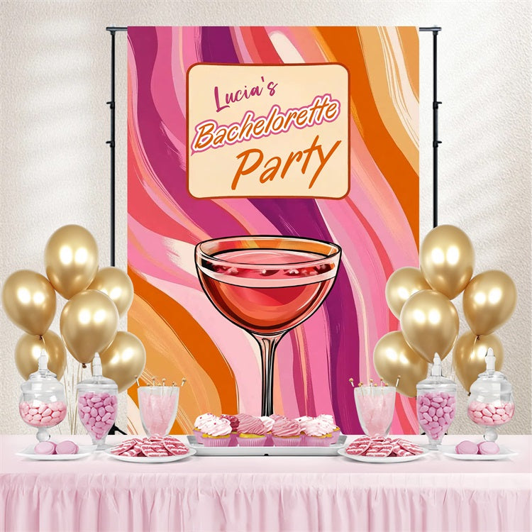 Bridal Shower Backdrop Design Cocktail Party Bachelorette Personalized Backdrop CSH3-290