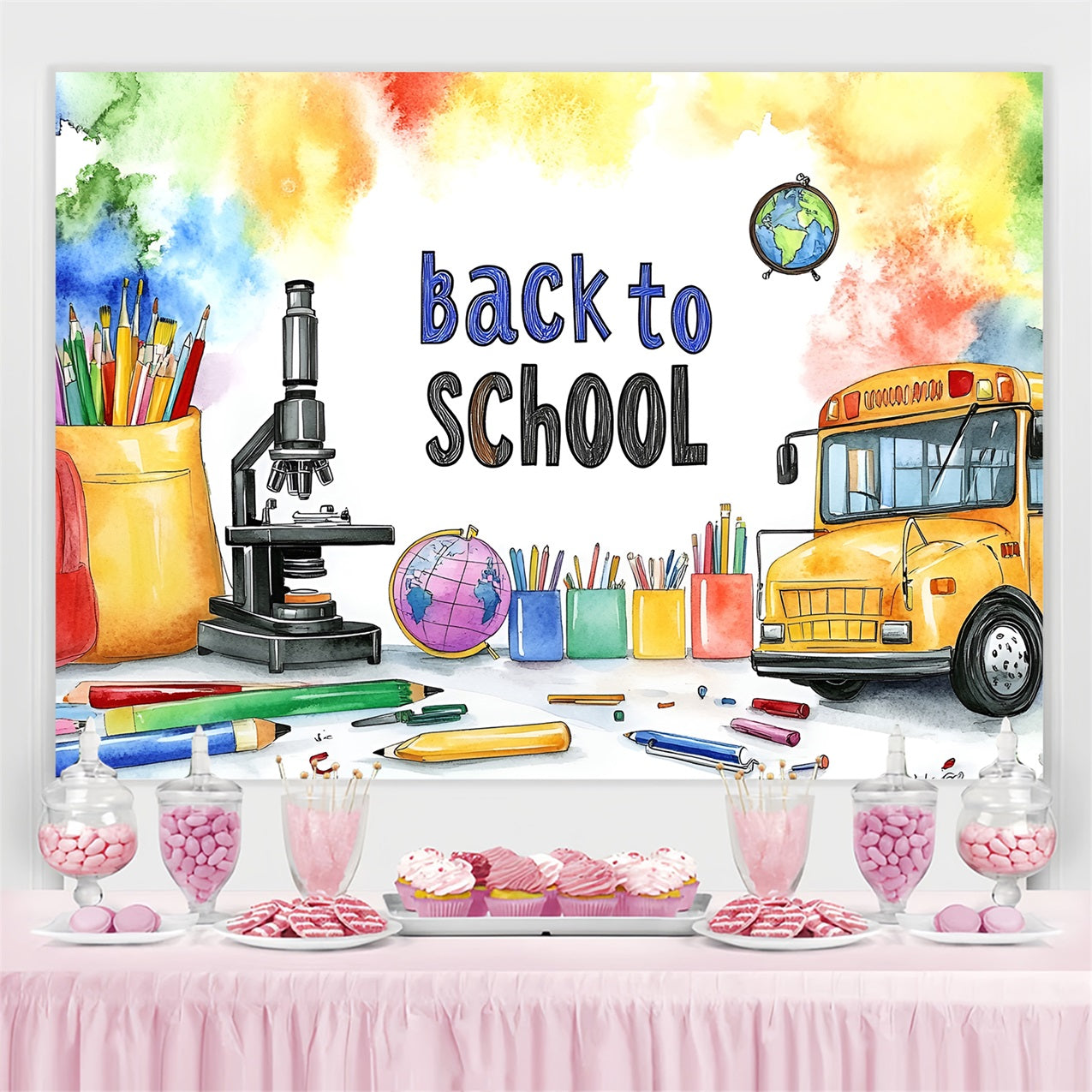 Back To School Backdrop Ideas Science Learning Supplies Backdrop CSH3-51