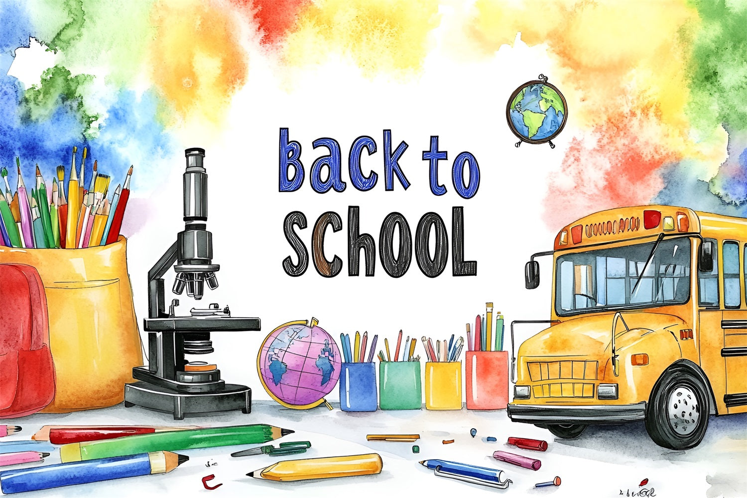 Back To School Backdrop Ideas Science Learning Supplies Backdrop CSH3-51