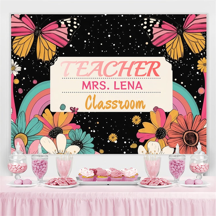Backdrop Back To School Starry Skies Fantasy Floral Custom Backdrop CSH3-88