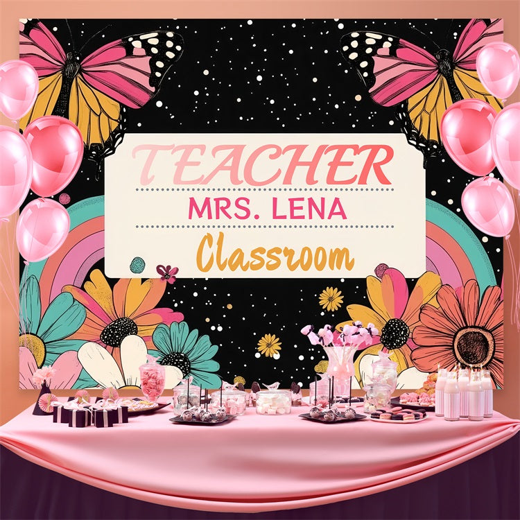 Backdrop Back To School Starry Skies Fantasy Floral Custom Backdrop CSH3-88