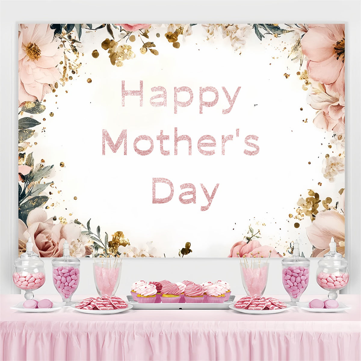 Backdrops For Mother's Day Watercolor Blush Peony Custom Backdrop CSH3-91