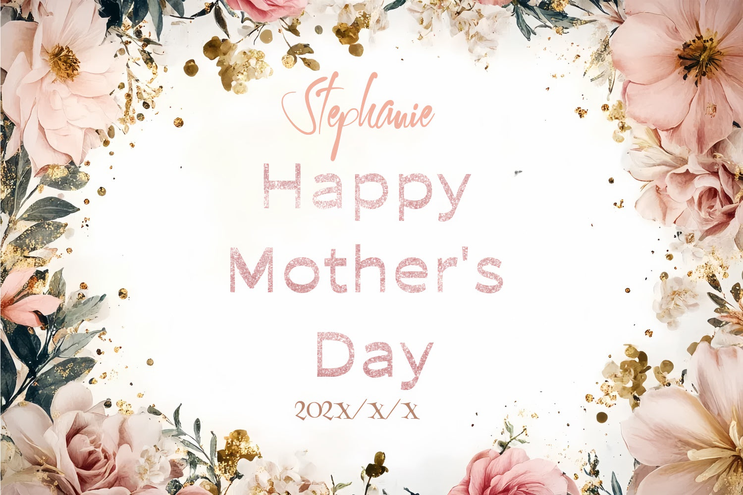Backdrops For Mother's Day Watercolor Blush Peony Custom Backdrop CSH3-91