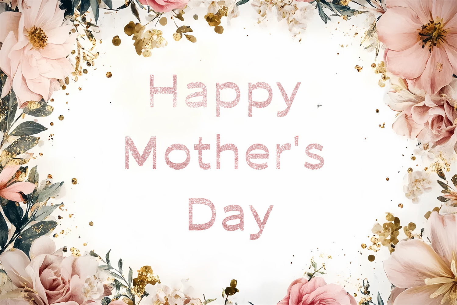 Backdrops For Mother's Day Watercolor Blush Peony Custom Backdrop CSH3-91