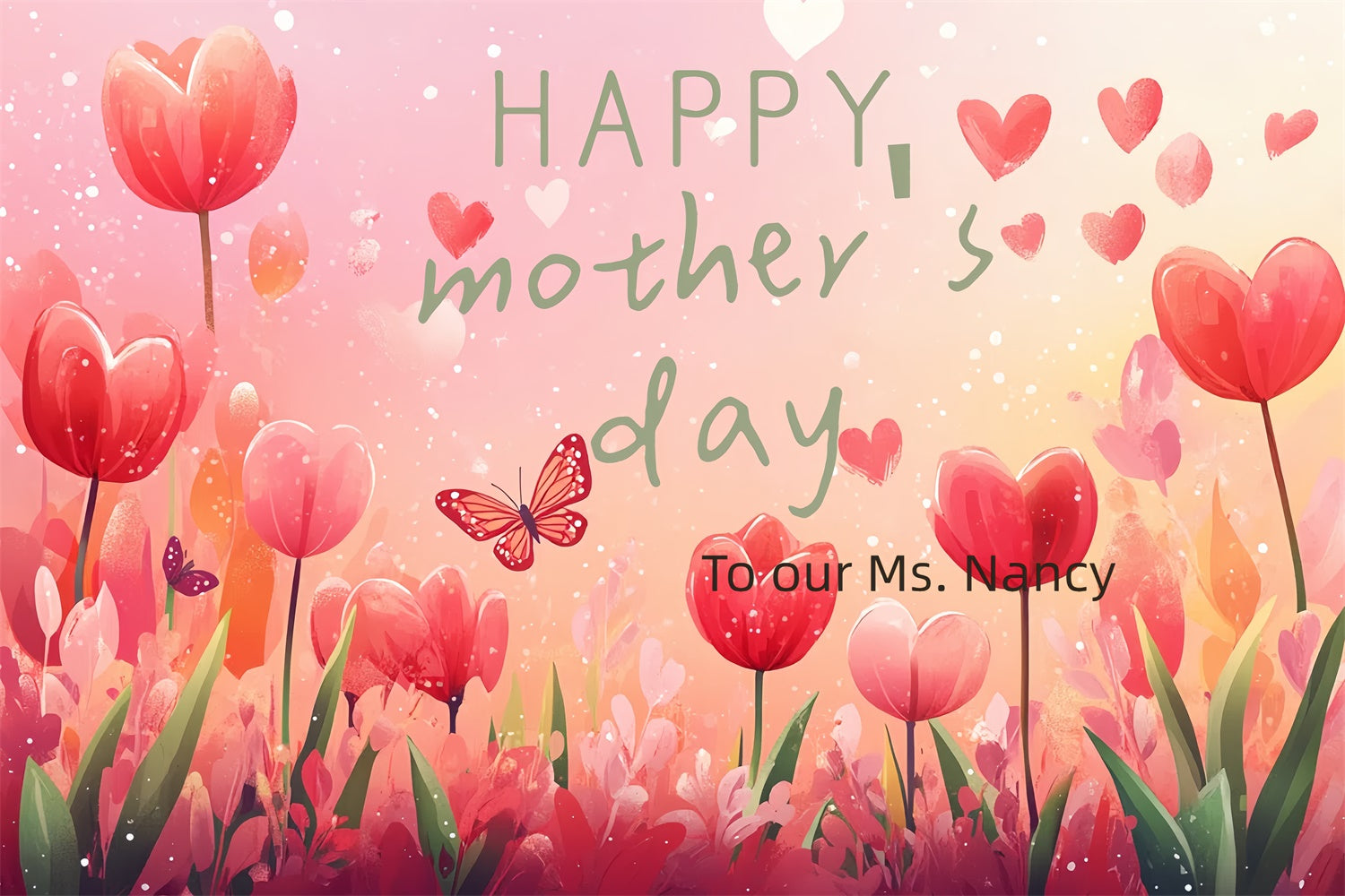 Backdrop For Mothers Day Sunset Tulip Garden Customized Backdrop CSH3-97